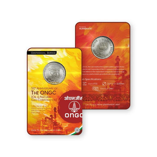 Rs.5 50th ANNIVERSARY OF THE ONGC Commemorative Coin Card - Special Edition image 0