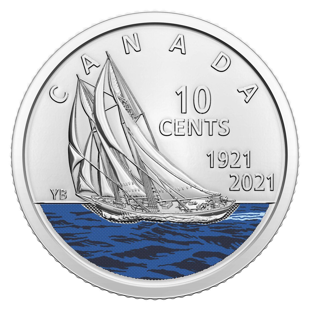 2021 Canada - 5 ¢, 10 ¢, 25 ¢, $1 & $2 - 100th Anniversary of the Bluenose