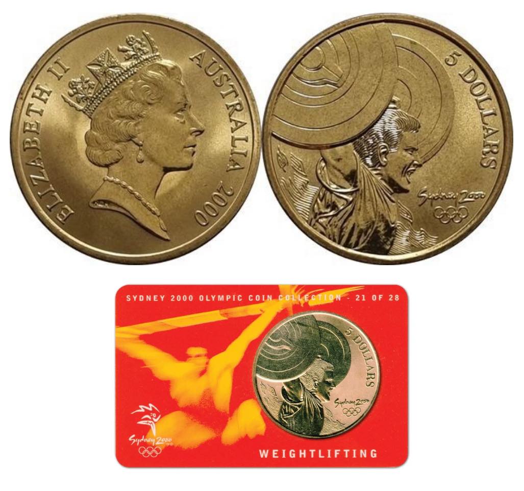 2000 Australia - 5 Dollars - Sydney 2000 Olympics – Weightlifting