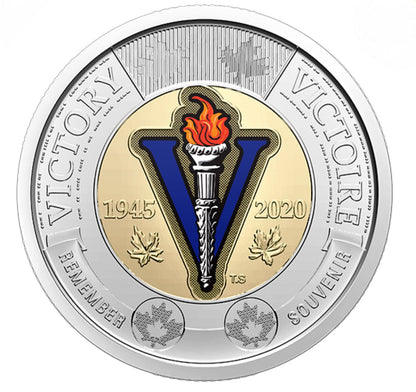 2020 Canada - 5 ¢, 10 ¢, 25 ¢, $1 & $2 - 75th Anniversary of the End of the Second World War