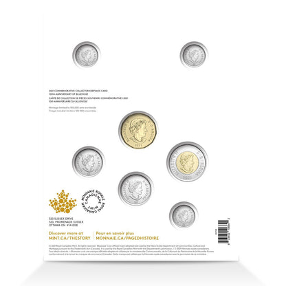 2021 Canada - 5 ¢, 10 ¢, 25 ¢, $1 & $2 - 100th Anniversary of the Bluenose