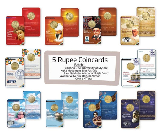 ₹5 Commemorative Coin Cards Set (Batch-1) image 0