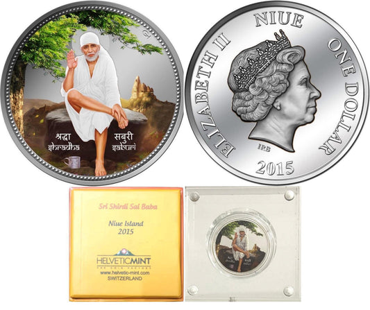 2015 Niue – 1 Dollar - 1 Oz Shirdi Sai Baba Commemorative Coin