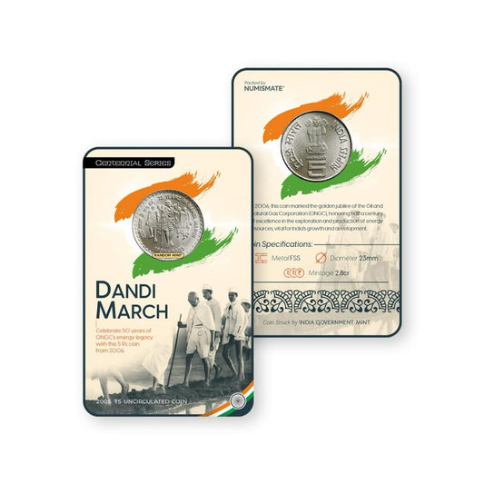 Rs.5 DANDI MARCH Commemorative Coin Card - Special Edition image 0