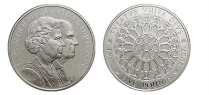 2007 United Kingdom – 5 Pounds - Diamond Wedding Anniversary – Queen Elizabeth II & Prince Philip