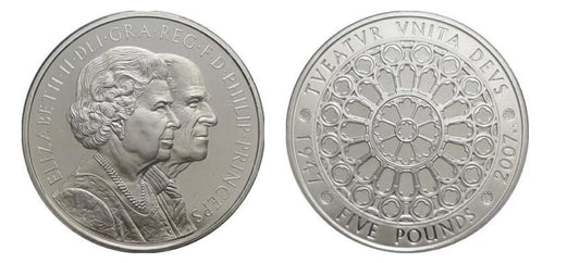 2007 United Kingdom – 5 Pounds - Diamond Wedding Anniversary – Queen Elizabeth II & Prince Philip