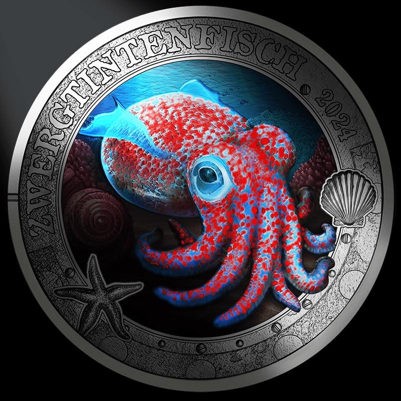 2024 Luminous Marine Life - Hawaiian Bobtail Squid Commemorative Coin in Capsule image 3
