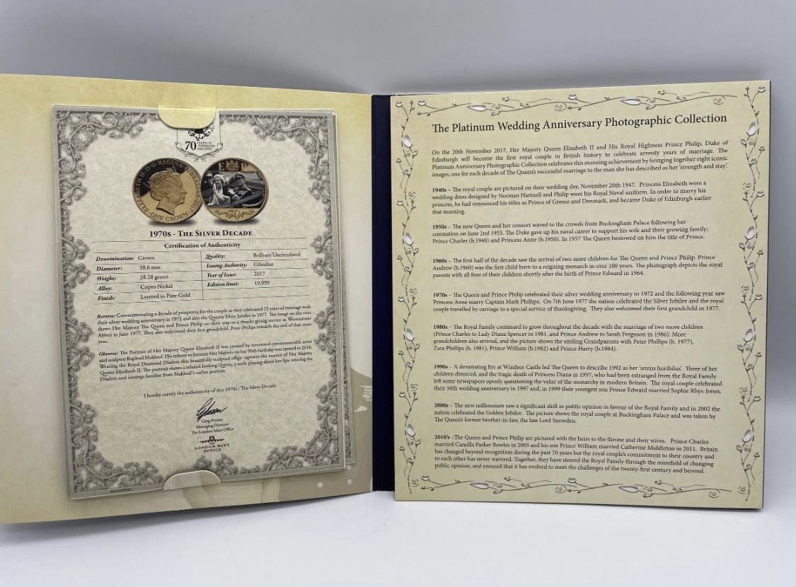 2017 Gibraltar – £10 Platinum + 8 × £5 Crowns - Platinum Photographic Collection