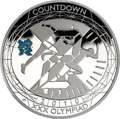 2009 – 2011 United Kingdom – 5 Pounds (Each) -  London 2012 Olympic Countdown – Complete 4-Coin Silver Proof £5 Set