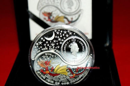 2012 Fiji – 1 Dollar (each coin) - Dragon Yin-Yang (Chinese Lunar Year) Silver Coin Set