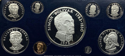 1975 Panama - 8 Coins - Panama Large CONQUISTADOR BALBOA Proof Set