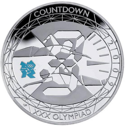 2009 – 2011 United Kingdom – 5 Pounds (Each) -  London 2012 Olympic Countdown – Complete 4-Coin Silver Proof £5 Set