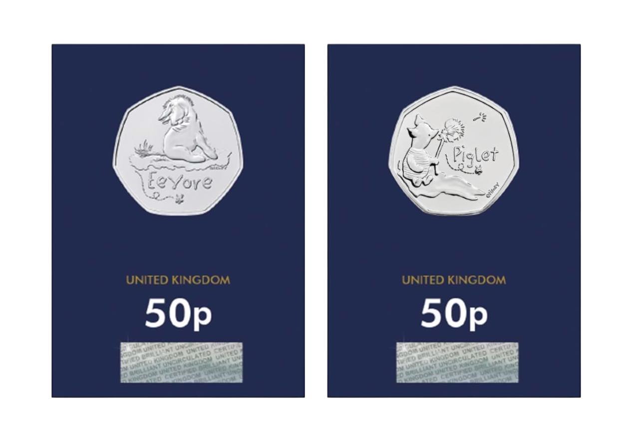 2022 United Kingdom – 50 Pence (2-Coin Set) - Winnie the Pooh Characters – Eeyore & Piglet