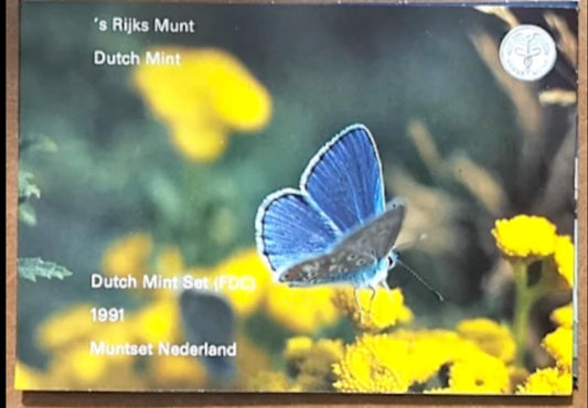 1991 Netherlands – 5c, 10c, 25c, 1 Gulden, 2½ Gulden, 5 Gulden & a Token - 6-Coin Mint Set