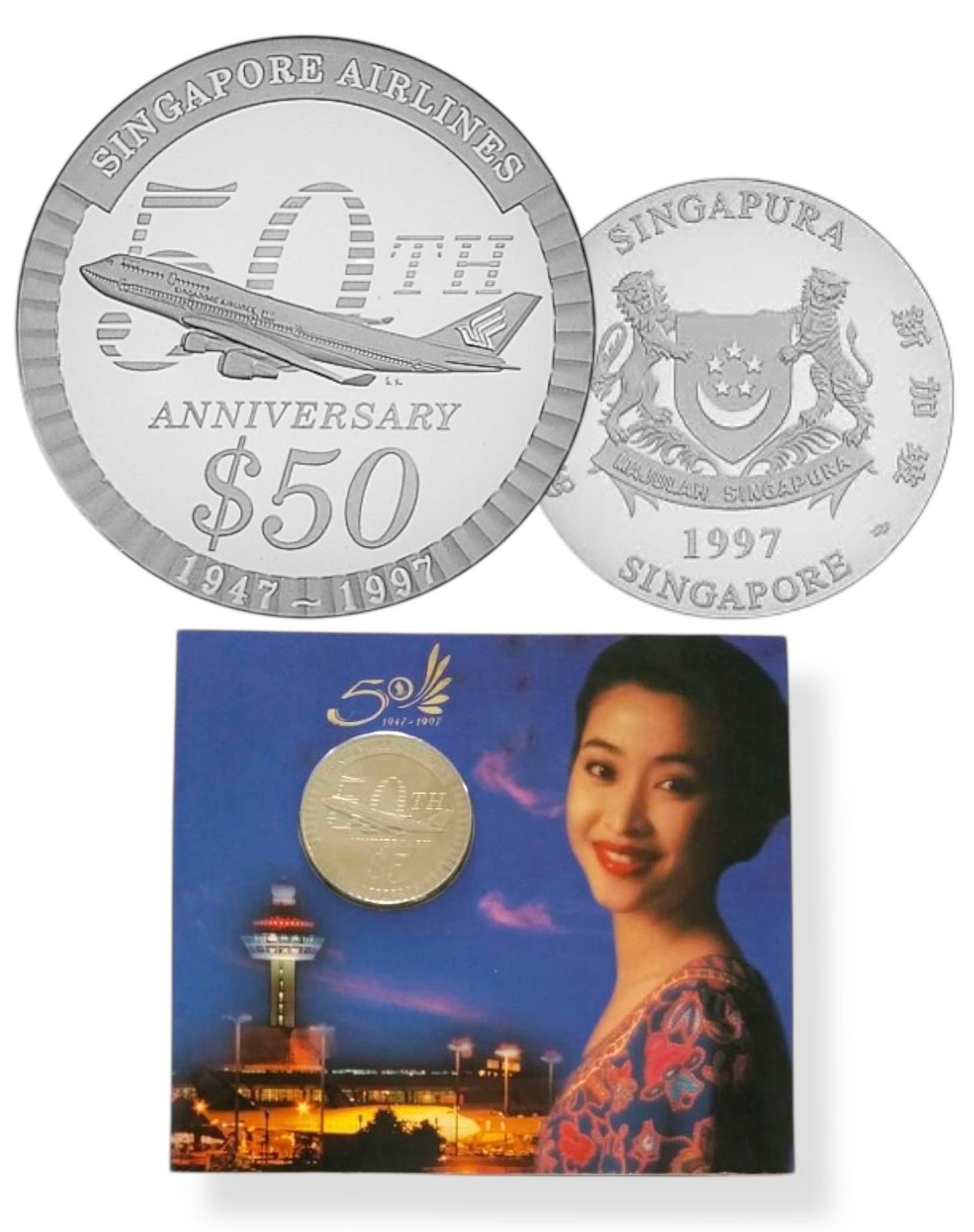 1997 Singapore – 5 Dollars - Singapore Airlines 50th Anniversary