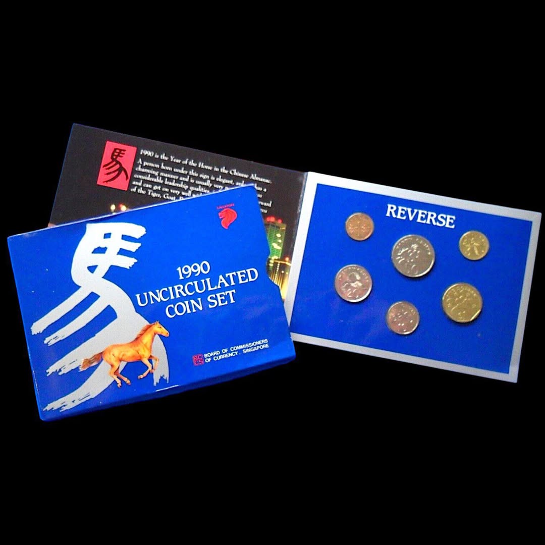 1990 Singapore – 1c to 1 Dollar Set - Year of the Horse