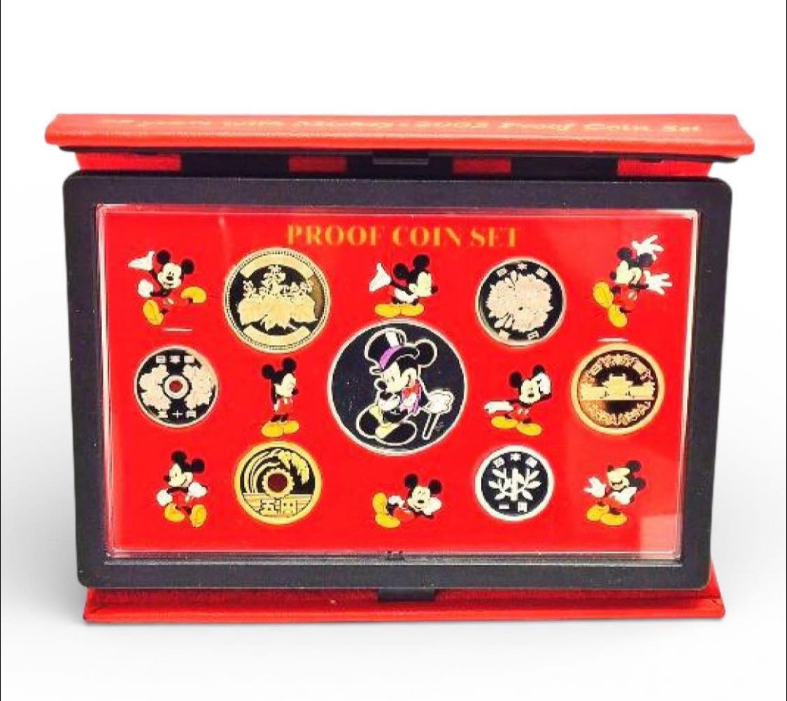Japan – 1 Yen to 500 Yen (6 Coins) - Disney Mickey Mouse Proof Coin Set with Silver Medal