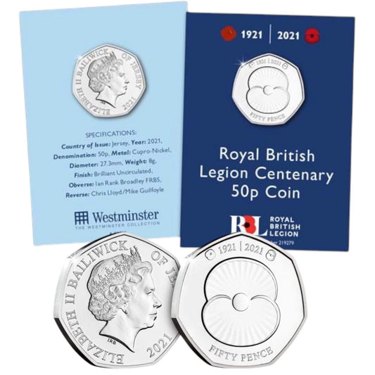 2021 Jersey - 50 Pence - Remembrance Poppy