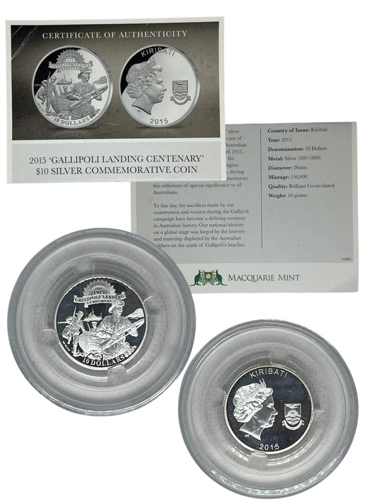 2015 Kiribati - 10 Dollars - Gallipoli Landing Centenary Silver Coin