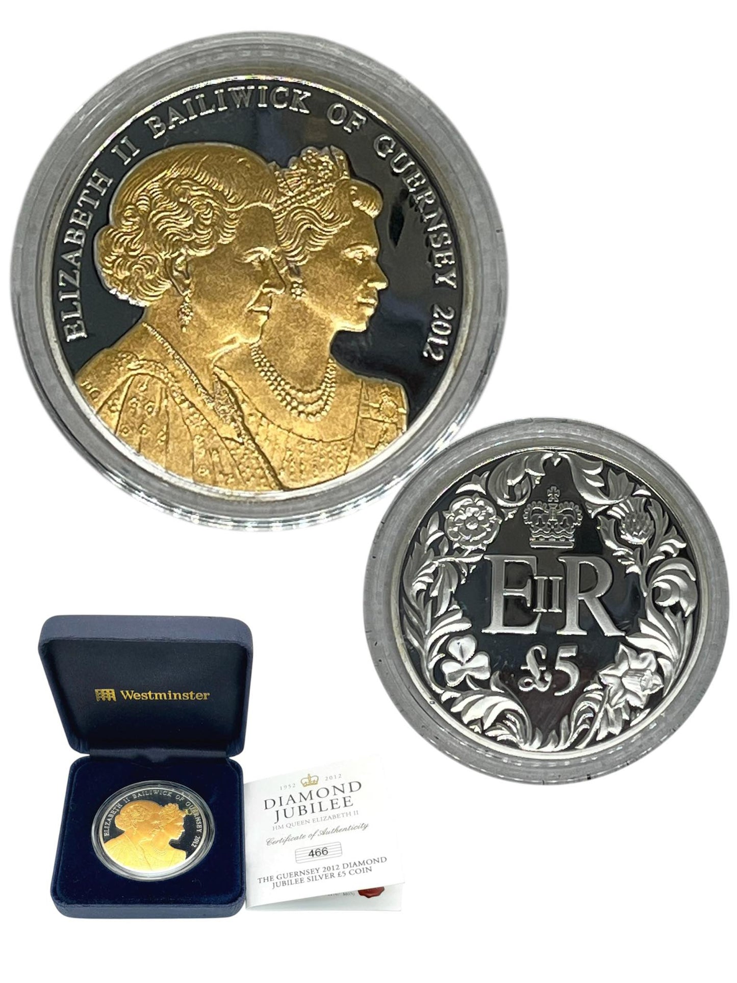 2012 Guernsey - £5 - Diamond Jubilee Silver Coin