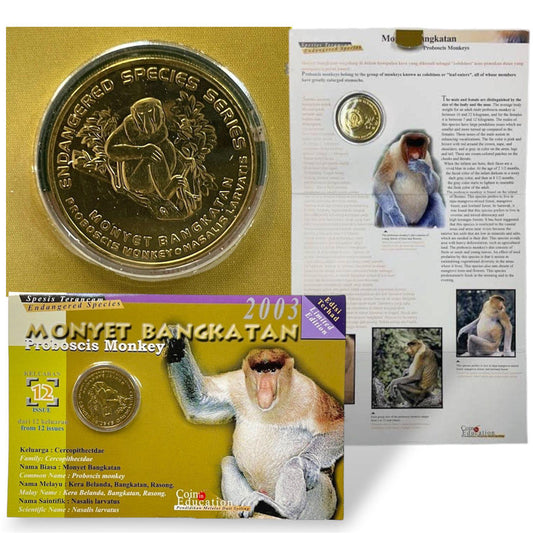 2003 Malaysia – 25 Sen - Nosey Monkey (Monyet Bangkatan) – Endangered Species Series