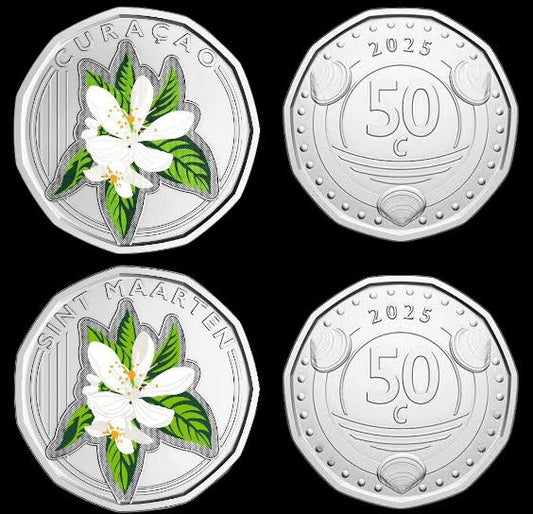 2025 Curaçao & Sint Maarten – 50 Cent - Adoption of Caribbean Guilder Commemorative Set (2 Coins)