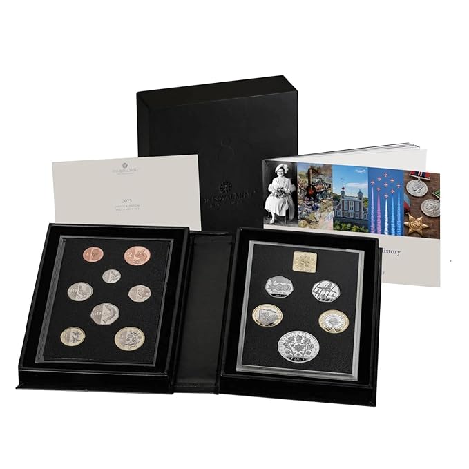 2025 United Kingdom - 5 Commemorative and 8 Definitive Coins Proof Set in Original Royal Mint Pack image 0