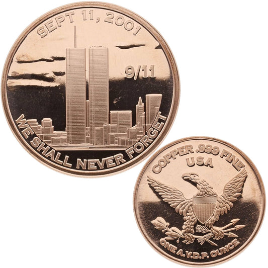 USA – 1 AVDP oz - 9/11 Twin Towers Memorial Copper Round
