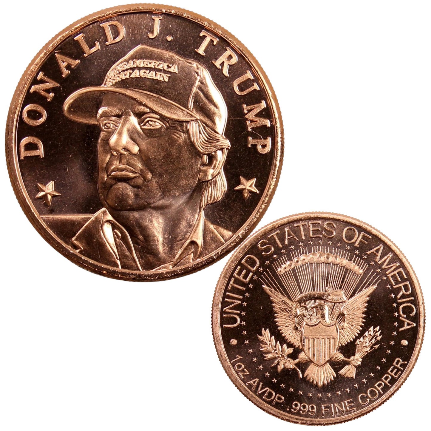 USA – 1 AVDP oz -  DONALD J. TRUMP “MAGA HAT” Copper Round