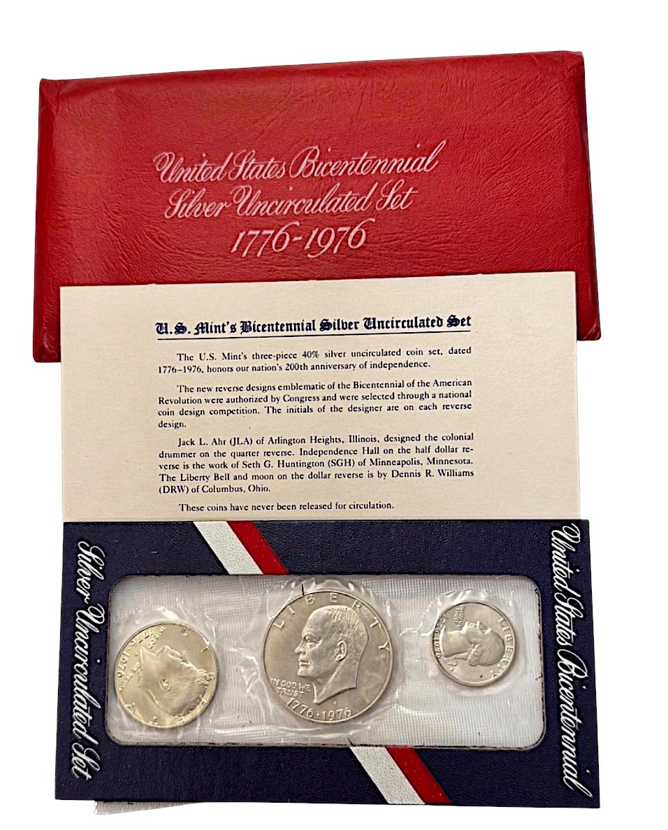 1976 United States - 3-Coin Set - Bicentennial Silver Uncirculated Set