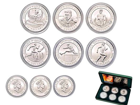 1994–1996 Australia - $10 - Olympic Heritage Series 6-Coin Silver Collection
