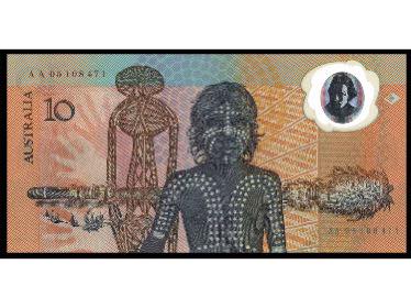 1988 Australia – 10 Dollars - World’s First Polymer Banknote – AA Prefix in In original blue folder