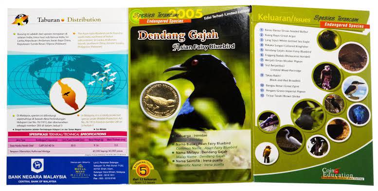2004 Malaysia – 25 Sen - Asian Fairy Bluebird –Malaysia Endangered Species Series