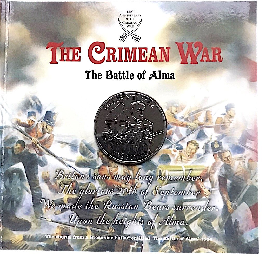 2004 - £5 x 3 Coins + Mini Medal - Jersey, Guernsey & Alderney – Crimean War 3-Coin Set