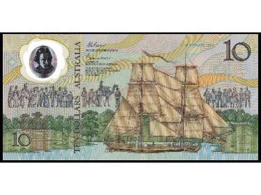 1988 Australia – 10 Dollars - World’s First Polymer Banknote – AA Prefix in In original blue folder