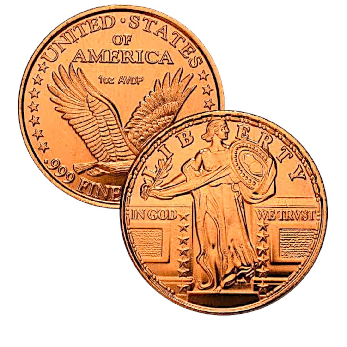 USA – 1 AVDP oz -  Standing Liberty Copper Round