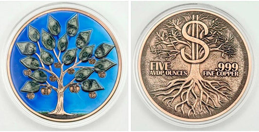 5 Oz Money Tree – Colorized Copper Round
