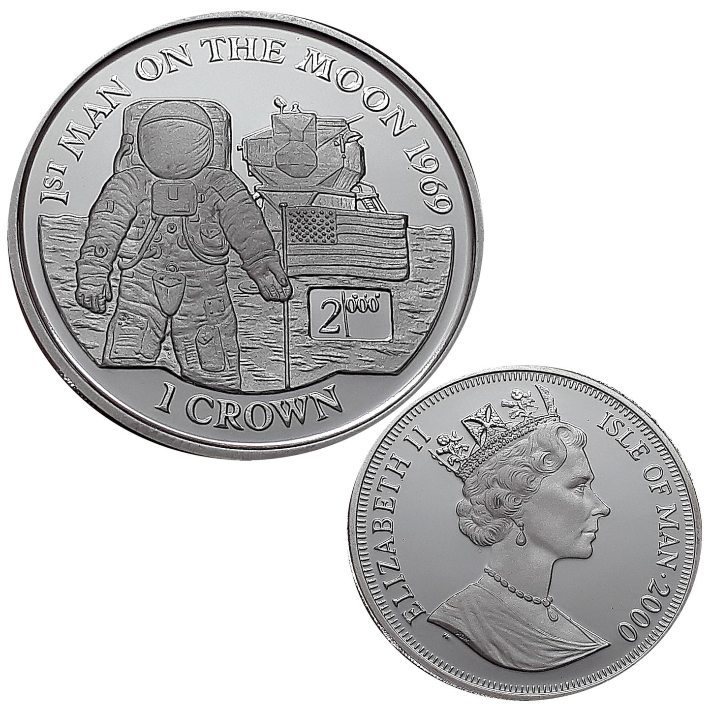 2000 Isle of Man – 1 Crown - 1st Man on the Moon – Millennium Crown