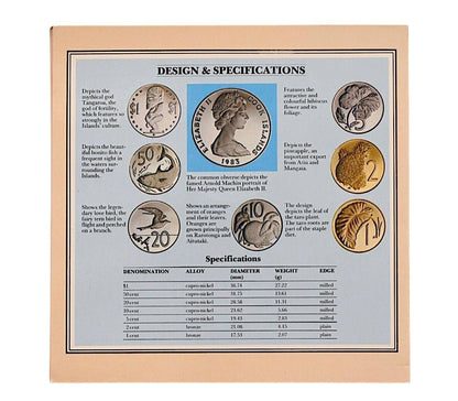 1983 Cook Islands - 1c, 2c, 5c, 10c, 20c, 50c & 1 Dollar - Uncirculated 7-Coin Collection