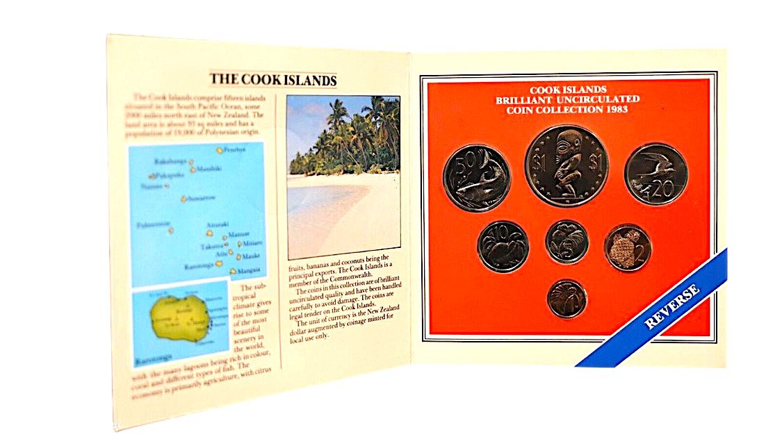 1983 Cook Islands - 1c, 2c, 5c, 10c, 20c, 50c & 1 Dollar - Uncirculated 7-Coin Collection