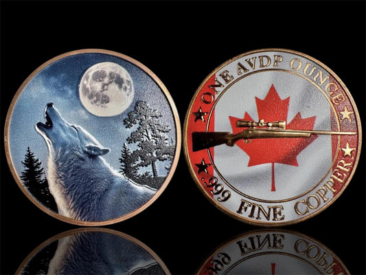 Canada – 1 AVDP Ounce - Moonlit Wolf Copper Round