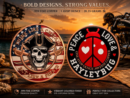 USA – 1 AVDP Ounce - Think Like A Captain – Act Like A Pirate Copper Round