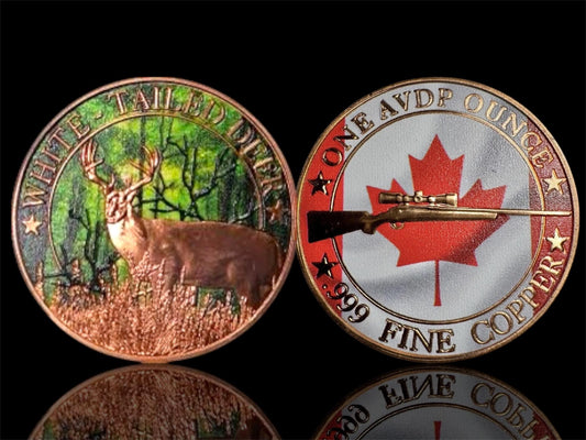 Canada – 1 AVDP Ounce - Whitetail Deer Copper Round