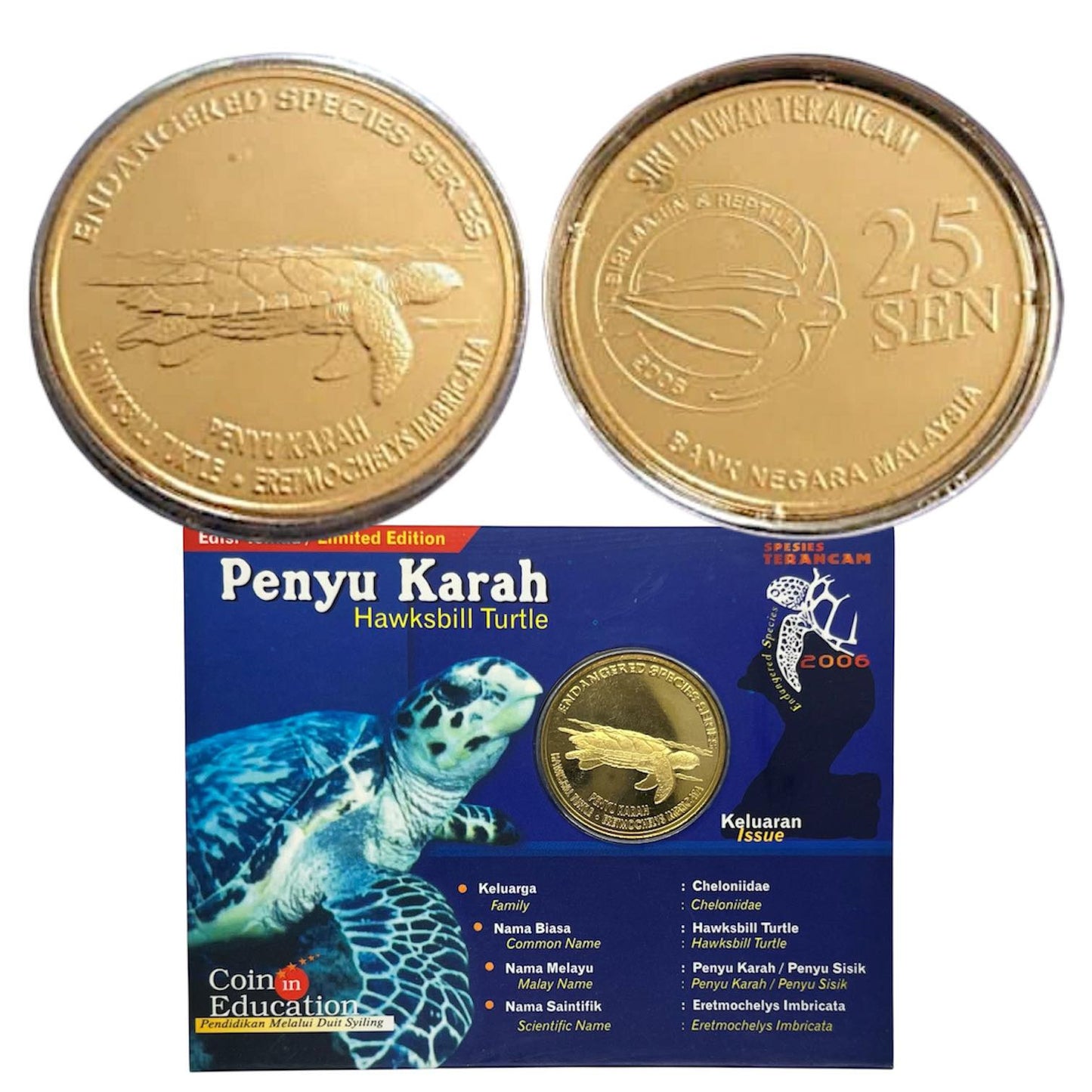 2006 Malaysia – 25 Sen - Hawksbill Turtle – Malaysia Endangered Species