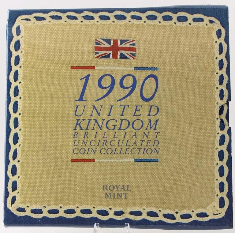 1990 United Kingdom - 1p, 2p, 5p, 10p, 20p, 50p, £1, £1 Crown - Brilliant Uncirculated Coin Collection