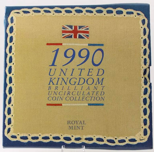 1990 United Kingdom - 1p, 2p, 5p, 10p, 20p, 50p, £1, £1 Crown - Brilliant Uncirculated Coin Collection