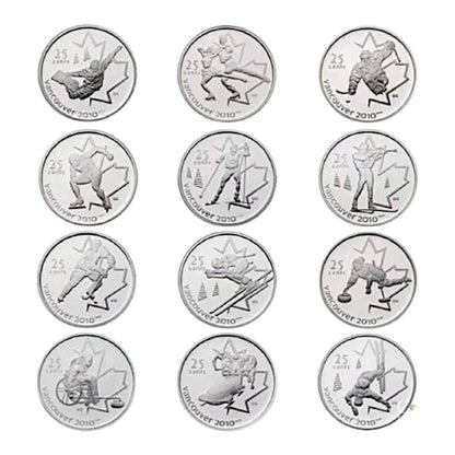Canada – 25 Cents - 2010 Vancouver Winter Olympics 25-Cent 12-Coin Complete Set