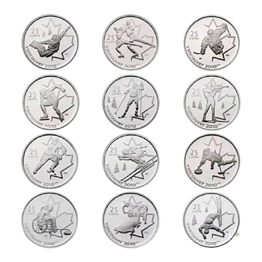 Canada – 25 Cents - 2010 Vancouver Winter Olympics 25-Cent 12-Coin Complete Set