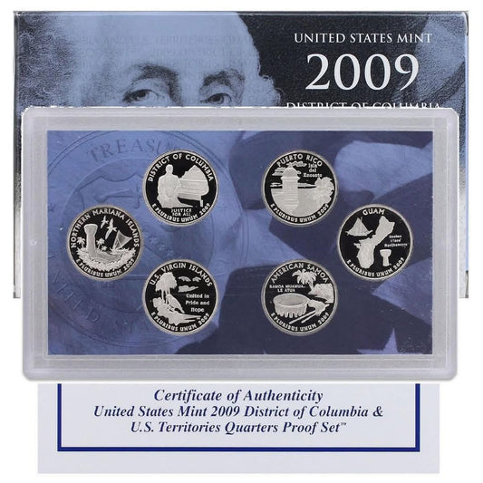 2009 United States – 25 Cents - District of Columbia & U.S. Territories Proof Quarter Set
