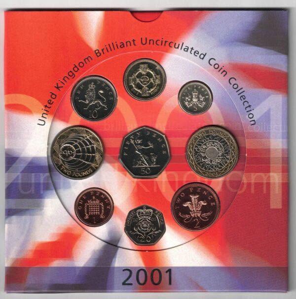 2001 United Kingdom - Brilliant Uncirculated Coin Collection